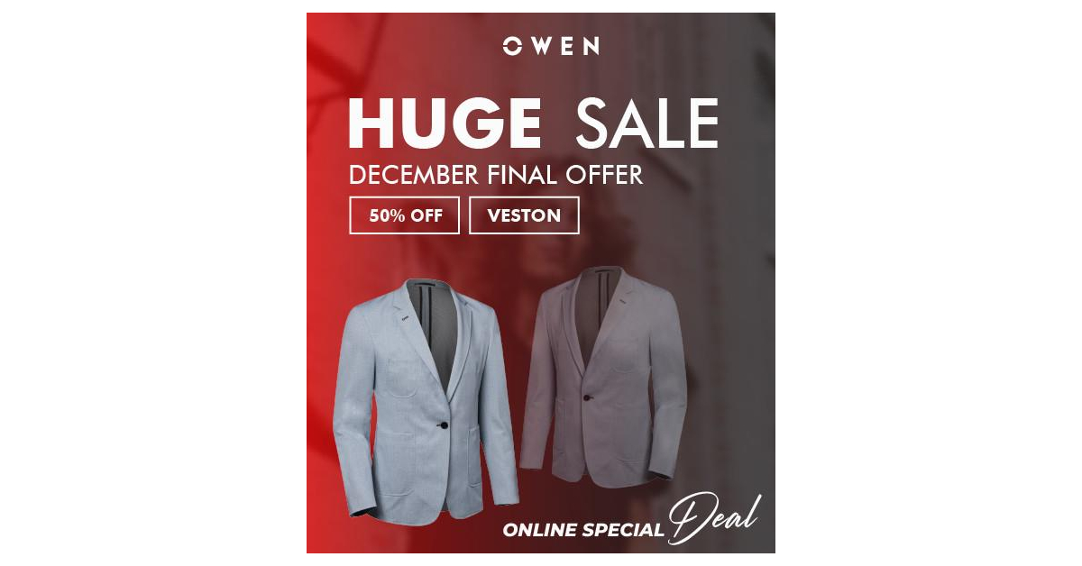GIẢM 50% VESTON CAO CẤP OWEN, ĐI TIỆC CUỐI NĂM KHÔNG NGẠI NGẦN
