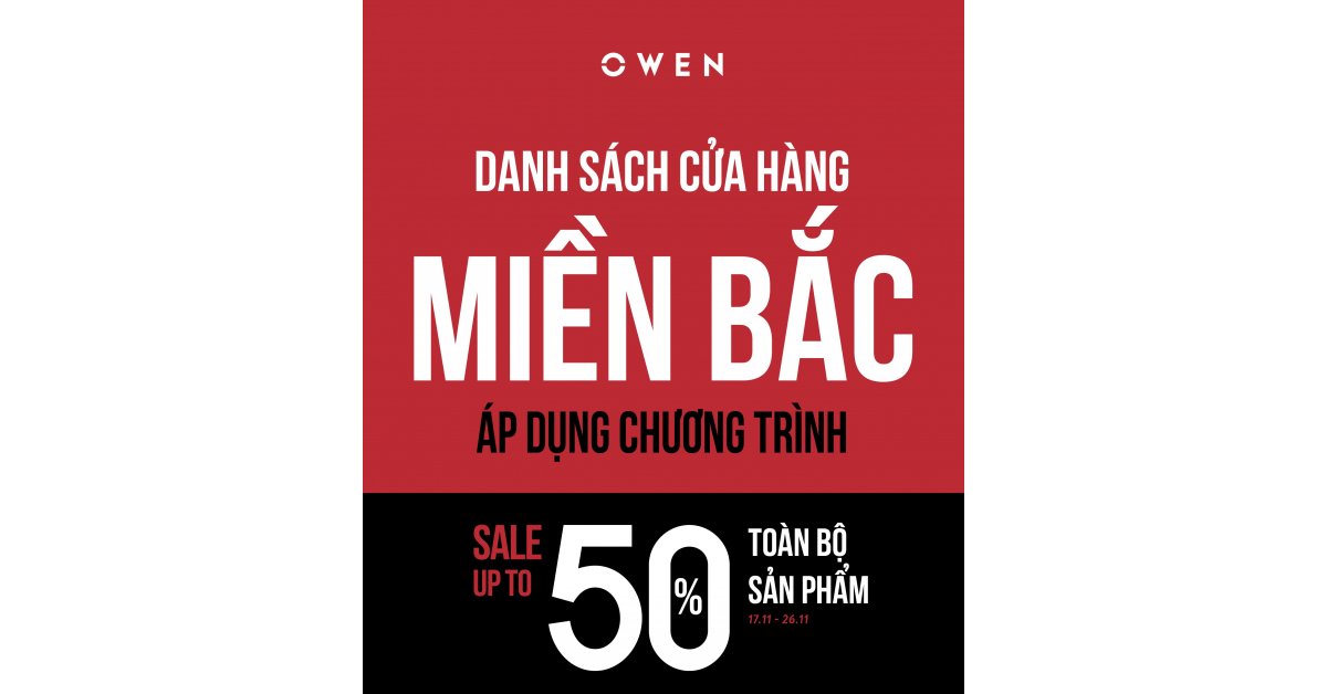 DANH SÁCH CỬA HÀNG MIỀN BẮC ÁP DỤNG CHƯƠNG TRÌNH BLACK FRIDAY