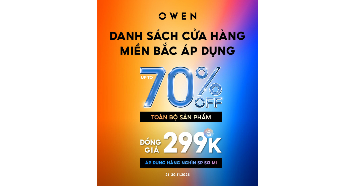 DANH SÁCH CỬA HÀNG MIỀN BẮC ÁP DỤNG CTKM BLACK FRIDAY SALE UP TO 70% TOÀN BỘ SẢN PHẨM - SƠ MI ĐỒNG GIÁ 299K