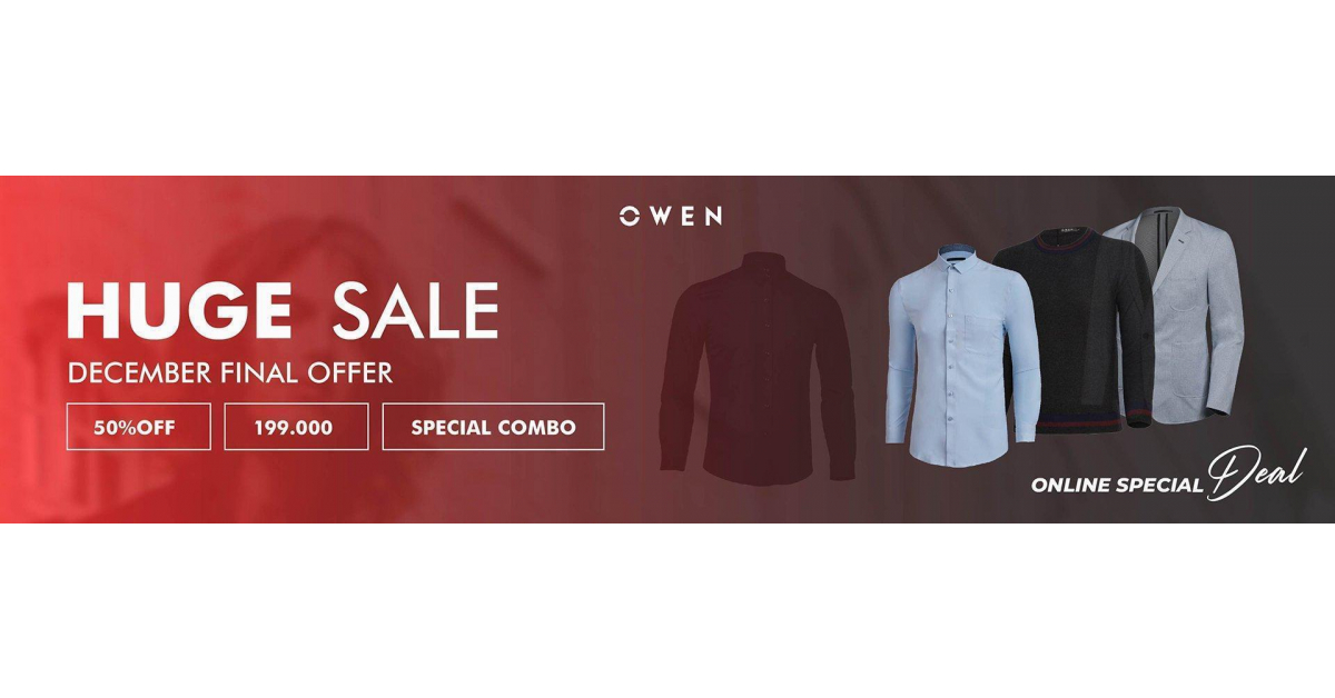 GIẢM 50% VESTON CAO CẤP OWEN, ĐI TIỆC CUỐI NĂM KHÔNG NGẠI NGẦN